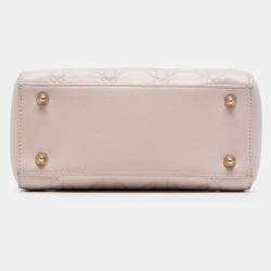 مملوكة مسبقًا حقيبة سلسلة مزدوجة ديور ليدي كاناج جلد حمل زهري