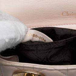 مملوكة مسبقًا حقيبة سلسلة مزدوجة ديور ليدي كاناج جلد حمل زهري