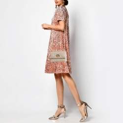 مملوكة مسبقًا حقيبة كتف ديور ميس كاريو جلد ماكروكاناج بيج / أبيض صغيرة