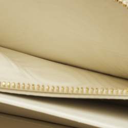 مملوكة مسبقًا حقيبة كتف ديور ميس كاريو جلد ماكروكاناج بيج / أبيض صغيرة