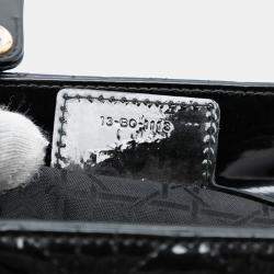 Pre Owned Dior Black Medium Patent Cannage Lady Dior