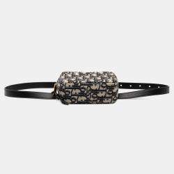 مملوكة مسبقًا حقيبة بيلت ديور قماش أوبليك أزرق كحلي