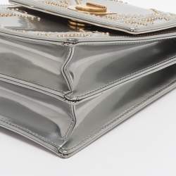 مملوكة مسبقًا Dior Diorama Silver Studded Leather Vertical Chain Clutch