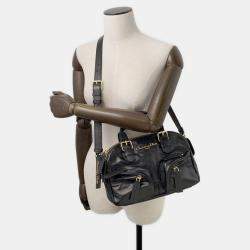 مملوكة مسبقًا حقيبة يد كريستيان ديور غراند تور جلد عجل مجعد أسود