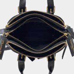 مملوكة مسبقًا حقيبة يد كريستيان ديور غراند تور جلد عجل مجعد أسود