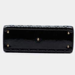 مملوكة مسبقًا Dior Black Large Patent Cannage Lady Dior