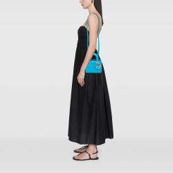 Pre Owned حقيبة ليدي ديور ميني من ديور باللون الأزرق من جلد اللامب سكين كاناج