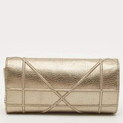 مملوكة مسبقًا Dior Diorama Gold Leather Wallet On Chain