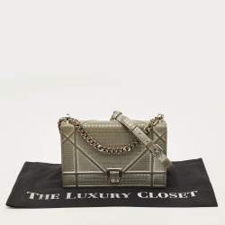 Pre Owned حقيبة كتف ديور ديوراما متوسطة جلد رمادي