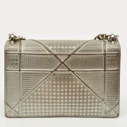 Pre Owned حقيبة كتف ديور ديوراما متوسطة جلد رمادي