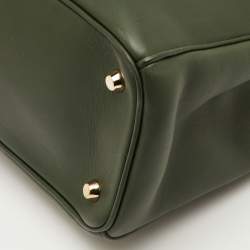 Pre Owned حقيبة شوبَر جلد أخضر داكن كبيرة ديور ديوريسيمو