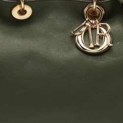 Pre Owned حقيبة شوبَر جلد أخضر داكن كبيرة ديور ديوريسيمو