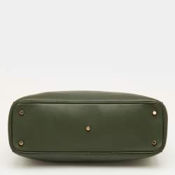 Pre Owned حقيبة شوبَر جلد أخضر داكن كبيرة ديور ديوريسيمو