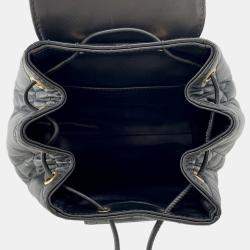 مملوكة مسبقًا حقيبة ظهر ديور كارور كبير بحياكة واسعة من جلد الضأن سوداء