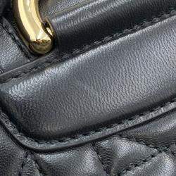 مملوكة مسبقًا حقيبة ظهر ديور كارور كبير بحياكة واسعة من جلد الضأن سوداء