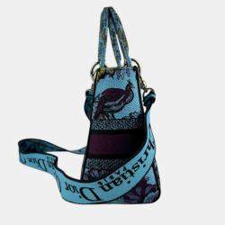 Pre Owned حقيبة ديور ليدي ديلايت قماش كتف زرقاء