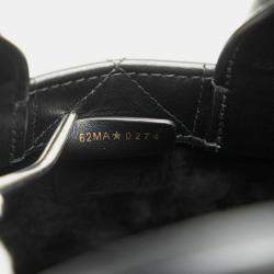 مملوكة مسبقًا Christian Dior Dior Macrocannage Book Tote Mini Handbag/Shoulder Bag Black Leather