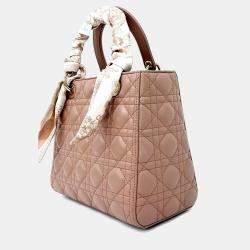 Pre Owned حقيبة ديور كاناج جلد وردي حجم متوسط