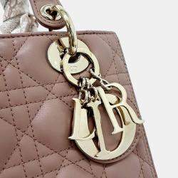 Pre Owned حقيبة ديور كاناج جلد وردي حجم متوسط