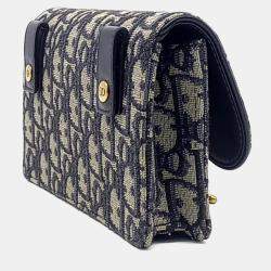 مملوكة مسبقًا حقيبة حزام ديور السرج قماش أزرق كحلي أوبليك