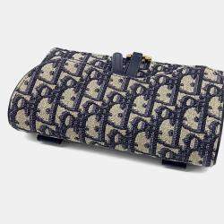 مملوكة مسبقًا حقيبة حزام ديور السرج قماش أزرق كحلي أوبليك