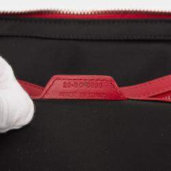 Pre Owned حقيبة حذاء ديور جالكسي باللون الأحمر من جلد العجل المخرم بشكل مائل للرحلات العالمية