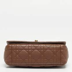 Pre Owned Dior Caro Small Brown Cannage Leather Shoulder Bag