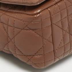Pre Owned Dior Caro Small Brown Cannage Leather Shoulder Bag