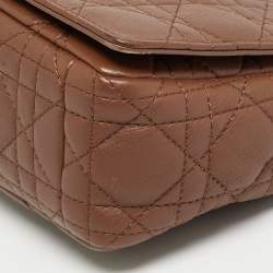 Pre Owned Dior Caro Small Brown Cannage Leather Shoulder Bag