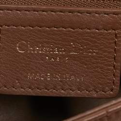 Pre Owned Dior Caro Small Brown Cannage Leather Shoulder Bag