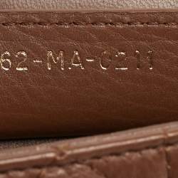 Pre Owned Dior Caro Small Brown Cannage Leather Shoulder Bag