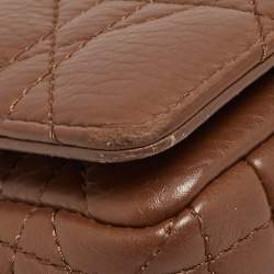 Pre Owned Dior Caro Small Brown Cannage Leather Shoulder Bag