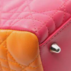 Pre Owned Dior Lady Dior Tricolour Leather Top Handle Bag