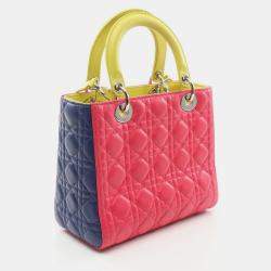 Pre Owned حقيبة ديور ليدي ديور جلدي ثلاثي الألوان بيد علوية