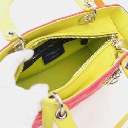 Pre Owned حقيبة ديور ليدي ديور جلدي ثلاثي الألوان بيد علوية