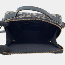 Pre Owned حقيبة كتف ديور أوبليك 30مونتانغ بوكس قماش بيج/كحلي