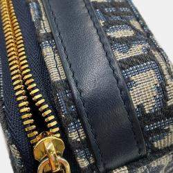 Pre Owned حقيبة كتف ديور أوبليك 30مونتانغ بوكس قماش بيج/كحلي