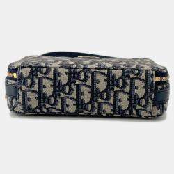 Pre Owned حقيبة كتف ديور أوبليك 30مونتانغ بوكس قماش بيج/كحلي