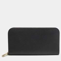 مملوكة مسبقًا Dior Diorissimo Voyageur Black Leather Zip Around Wallet