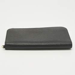 مملوكة مسبقًا Dior Diorissimo Voyageur Black Leather Zip Around Wallet