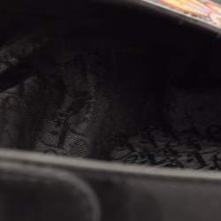 مملوكة مسبقًا Dior Saddle Vintage Black Floral Print Canvas and Patent Leather Shoulder Bag