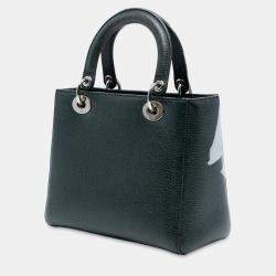 مملوكة مسبقًا Dior Green Medium Deerskin Floral Print Lady Dior