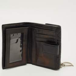 مملوكة مسبقًا Dior Lady Dior Black Cannage Leather French Wallet