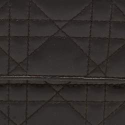 مملوكة مسبقًا Dior Lady Dior Black Cannage Leather French Wallet