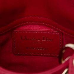 مملوكة مسبقًا Dior Red Micro Lambskin Cannage Lady Dior