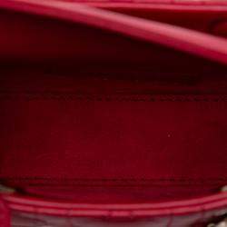 مملوكة مسبقًا Dior Red Micro Lambskin Cannage Lady Dior