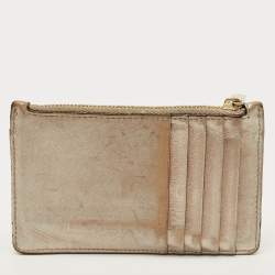 Pre Owned حامل بطاقات ديور ديوراما جلد معدني بسحاب