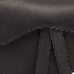 مملوكة مسبقًا Dior Saddle Mini Ultra-Matte Black Leather Bag