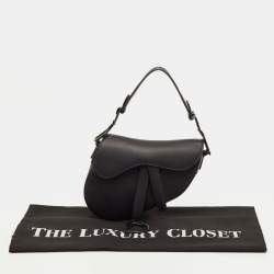مملوكة مسبقًا Dior Saddle Mini Ultra-Matte Black Leather Bag