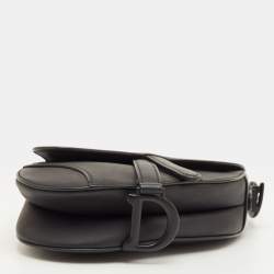 مملوكة مسبقًا Dior Saddle Mini Ultra-Matte Black Leather Bag